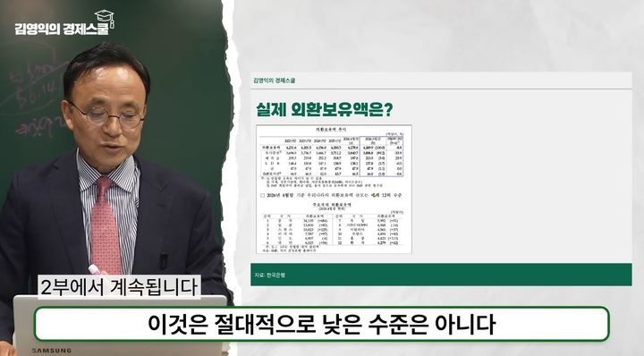 [서울=뉴시스] 지난 20일 구독자 33만명 유튜브 채널 '김영익의 경제스쿨'에는 '증시도 수출도 좋은데, 환율은 왜 오를까?'라는 제목의 영상이 올라왔다. 영상에 출연한 김영익 서강대학교 경제대학원 교수는 현재 원화 가치가 저평가됐으며, 외환위기를 우려하기에는 시기상조라고 주장했다. (사진=김영익의 경제스쿨 유튜브 채널 캡처)