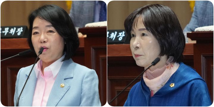 광주시의회 민주당 임미란 의원과 국민의힘 김용임 의원. (사진=시의회 제공) *재판매 및 DB 금지