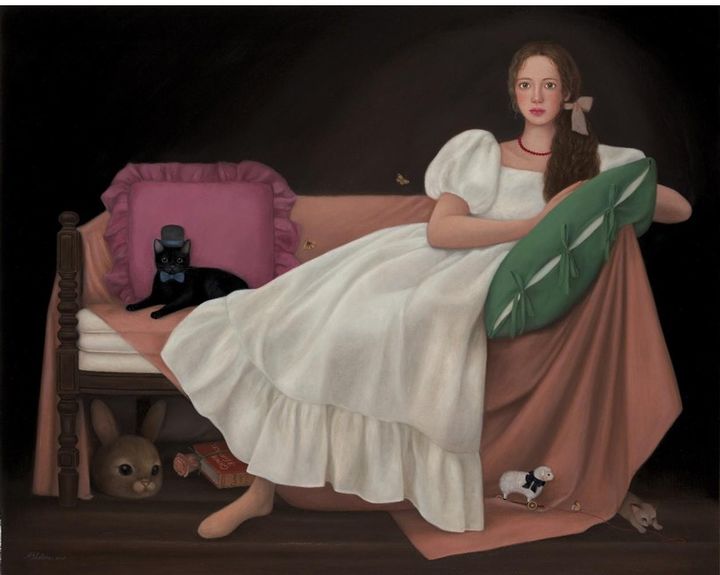 ATCHALINEE KESORNSOOK , Jackie, the night dreamer, 2026, Oil on linen, 80x100cm *재판매 및 DB 금지