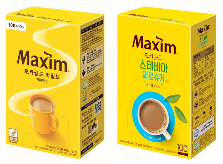 [서울=뉴시스] 동서식품 맥심 모카골드 마일드(왼쪽), 모카골드 제로슈거. *재판매 및 DB 금지