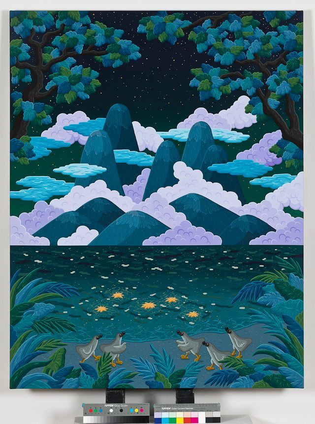 김선우 Kim Sunwoo, The Starlit Shore of Dreams, Gouache on canvas, 116.8 x 91cm (50), 2026 *재판매 및 DB 금지