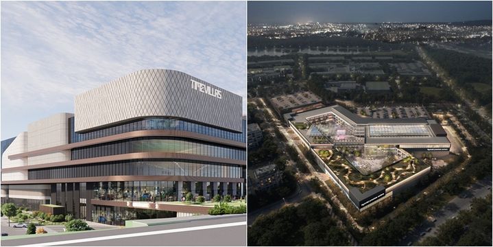 [대구=뉴시스] 타임빌라스 수성, 현대프리미엄아울렛 경산점 조감도. (사진 = 대구시·경산시 제공) 2026.06.23. photo@newsis.com *재판매 및 DB 금지