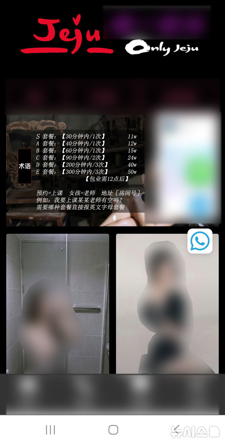 [제주=뉴시스] 제주경찰청이 23일 공개한 제주도 내 중국인 성매매 알선 사이트. (사진=제주경찰청 제공) 2026.06.23. photo@newsis.com