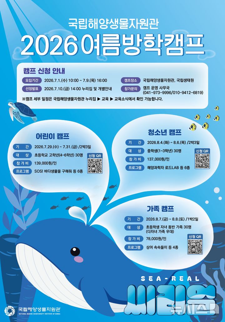 [서울=뉴시스] 체험형 교육 프로그램 '씨리얼(SEA-REAL) 캠프' 포스터. 