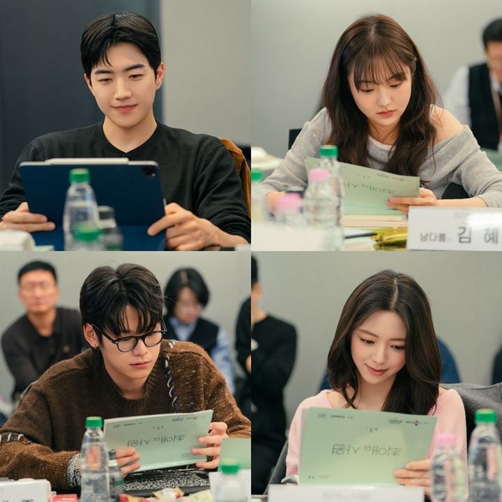 [서울=뉴시스] tvN 새 월화드라마 '최애의 사원'에 출연하는 배우 강훈, 김혜준, 신유나, 차우민. (사진=tvN 제공) 2026.06.24. photo@newsis.com&nbsp; *재판매 및 DB 금지