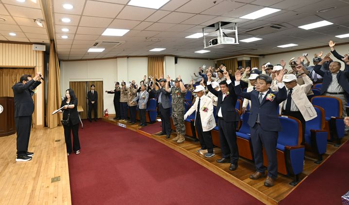 [남원=뉴시스] 25일 춘향문화예술회관에서 '제76주년 6·25전쟁 참전 기념행사'가 진행 중이다. (사진=남원시 제공) 2026.06.25. photo@newsis.com&nbsp; *재판매 및 DB 금지