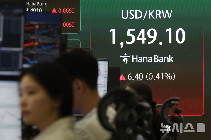 [서울=뉴시스] 조성우 기자 = 26일 오전 서울 중구 하나은행 딜링룸 전광판에 지수가 표시되고 있다. 2026.06.26. xconfind@newsis.com