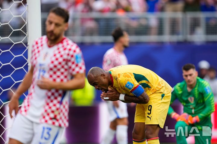 [필라델피아=AP/뉴시스] 2026 국제축구연맹(FIFA) 북중미 월드컵 조별리그 L조 최종 3차전 크로아티아와 경기에서 패배한 가나. 2026.06.27.