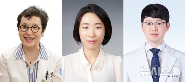 [서울=뉴시스] 왼쪽부터 김나영 분당서울대병원 소화기내과 교수, 송진희 연구교수, 최용훈 교수. (사진= 분당서울대병원 제공)