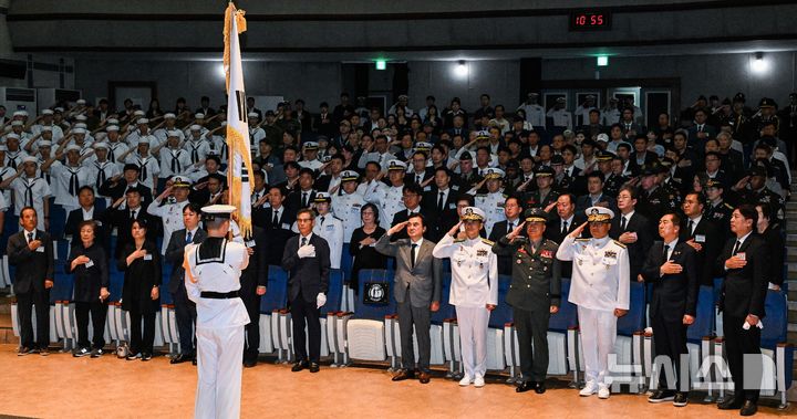 [평택=뉴시스] 김종택 기자 = 29일 경기 평택시 포승읍 해군 제2함대 사령부에서 '제2연평해전 승전 24주년 기념식'이 열리고 있다. (공동취재) 2026.06.29. photo@newsis.com