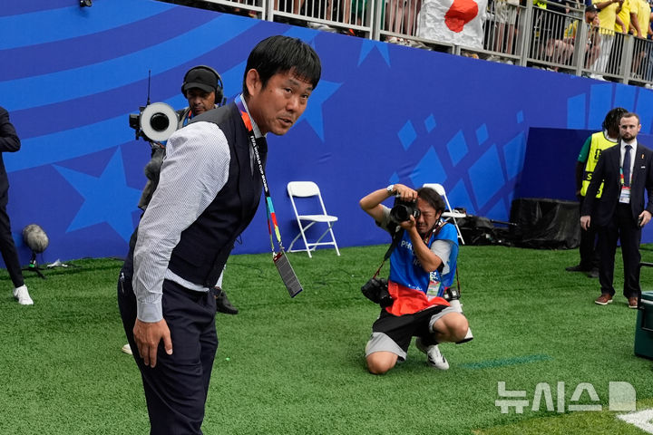 [휴스턴=AP/뉴시스] 일본 남자 축구 대표팀의 모리야스 하지메 감독. 2026.06.29.