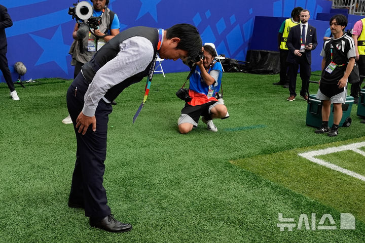 [휴스턴=AP/뉴시스] 일본 남자 축구 대표팀의 모리야스 하지메 감독. 2026.06.29.