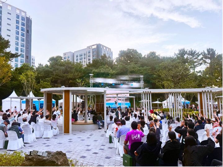 ‘낭만의 숲’에서 진행된 제주 중부공원 제일풍경채 센트럴파크 조경 설명회. (사진=제일건설 제공) *재판매 및 DB 금지
