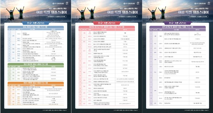 [서울=뉴시스] 2026년 여름 특별 템플스테이 프로그램 목록 (사진=한국불교문화사업단 제공) 2026.06.30. photo@newsis.com *재판매 및 DB 금지