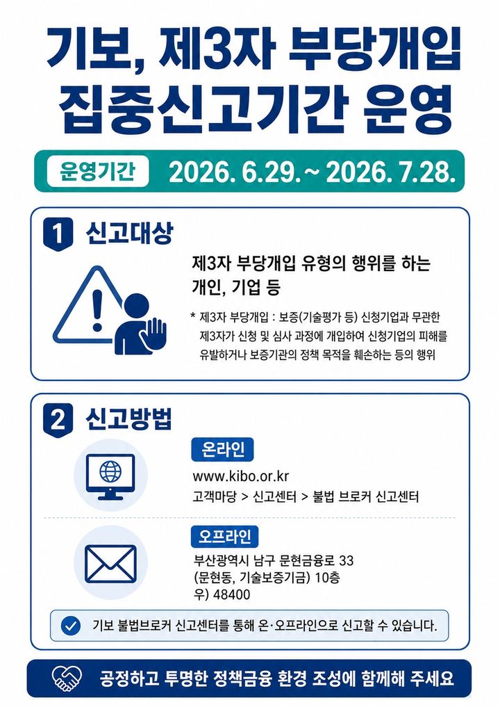 [서울=뉴시스] 제3자 부당개입 집중신고 기간. (사진=기술보증기금 제공) 2026.06.30. photo@newsis.com *재판매 및 DB 금지