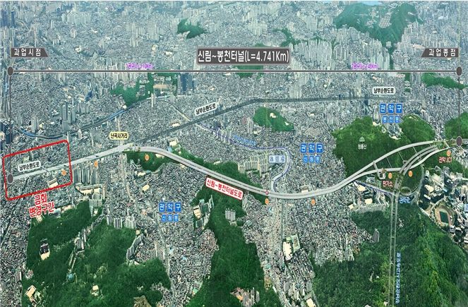 [서울=뉴시스] 신림~봉천터널 위치도. (자료=서울시 제공) 2026.07.01. photo@newsis.com *재판매 및 DB 금지