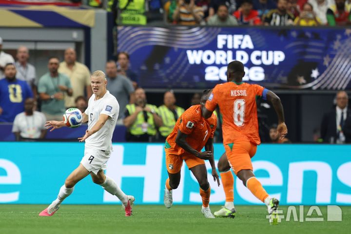 [알링턴=AP/뉴시스] 노르웨이 남자 축구 대표팀의 엘링 홀란드. 2026.06.30.