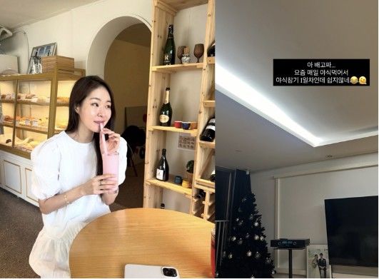 [서울=뉴시스] 다이어트를 위해 야식 끊기에 도전한 코미디언 미자가 배달 앱 앞에서 괴로워하는 심경을 팬들에게 전했다. (사진 출처=미자 인스타그램 캡처)