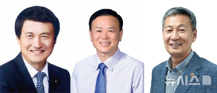 [전주=뉴시스] 왼쪽부터 전북특별자치도의회 제13대 전반기 김희수 도의장, 이병도 부의장, 박정규 부의장. *재판매 및 DB 금지