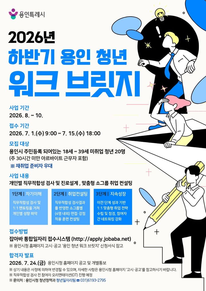 [용인=뉴시스] 청년 워크브릿지 포스터(사진=용인시 제공) *재판매 및 DB 금지