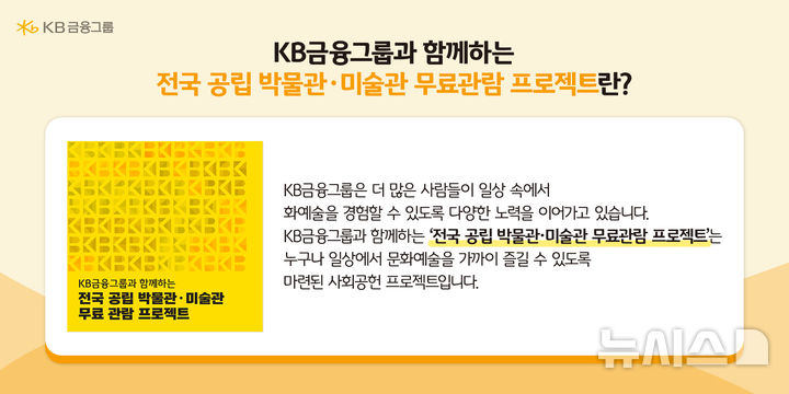 [서울=뉴시스]KB금융그룹이 '공립 박물관·미술관 무료관람 프로젝트'를 통해 가장 방문객이 많이 찾은 인기 박물관·미술관을 공개했다. (사진=KB금융 제공). 2026.07.02. photo@newsis.com 
