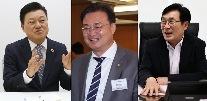 (왼쪽부터) 신용한 충북지사, 이연희 국회의원, 이장섭 청주시장. (사진=뉴시스DB) *재판매 및 DB 금지