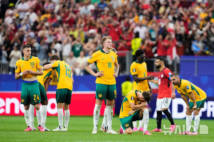 [알링턴=AP/뉴시스] 2026 국제축구연맹(FIFA) 북중미 월드컵 32강에서 이집트에 밀려 탈락한 호주. 2026.07.03.