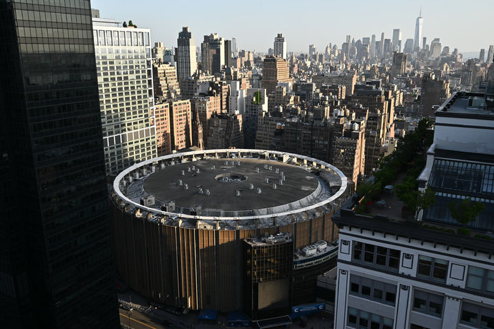 [뉴욕=AP/뉴시스] 테일러 스위프트가 결혼식을 올린 매디슨 스퀘어 가든(Madison Square Garden)
