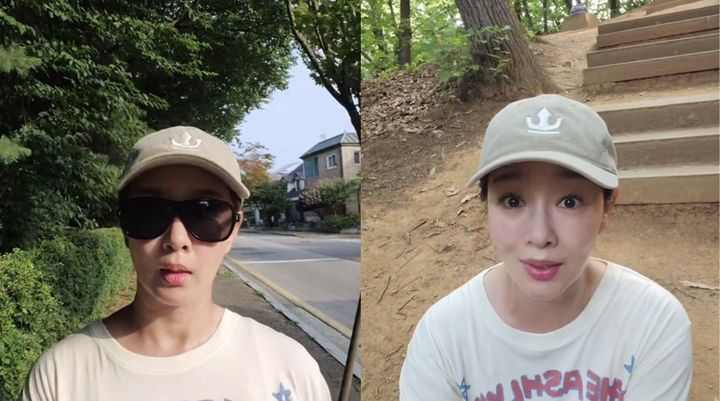 [서울=뉴시스] 방송인 김원희는 지인들과의 다이어트 대회에 참가해 운동 중인 자신의 모습을 공개했다. (사진 출처=김원희 인스타그램 캡처)