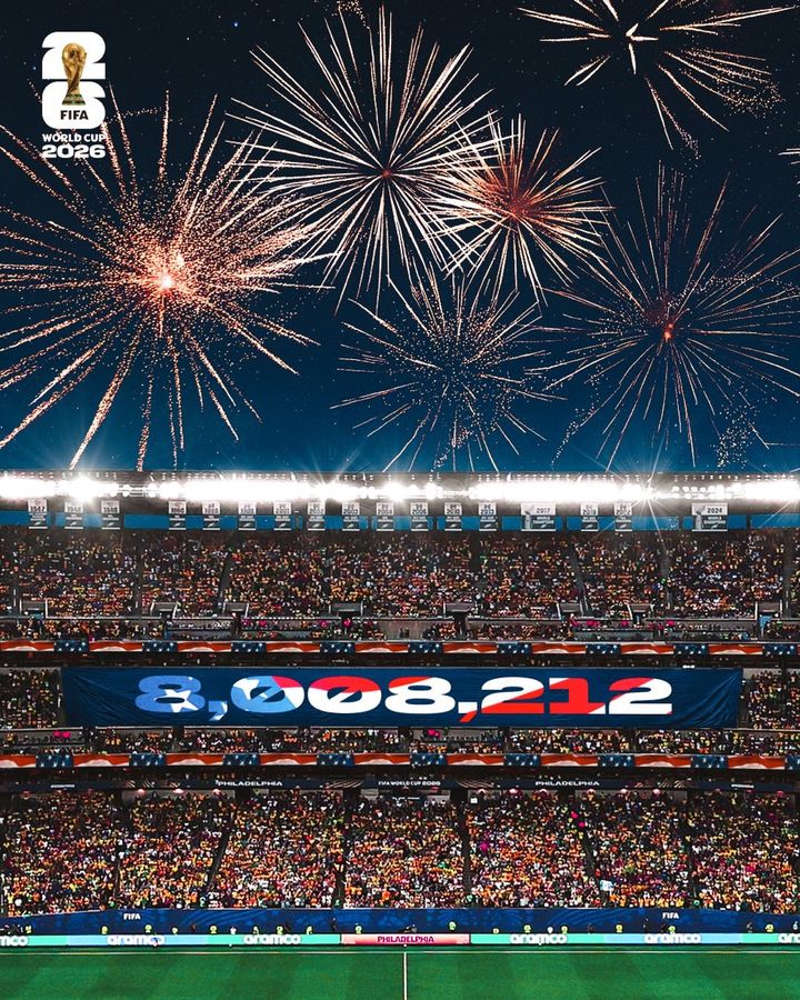 [서울=뉴시스] FIFA가 미국의 800만 관중을 기념하며 게시글을 올렸다. (사진출처:FIFA) 2026.07.05