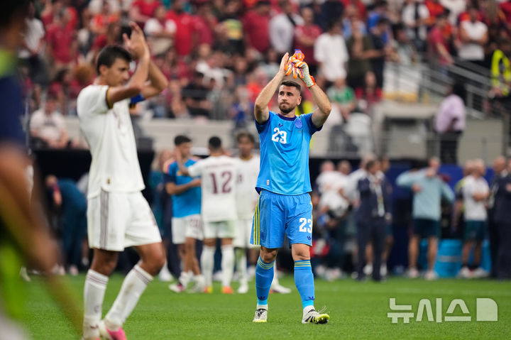 [알링턴=AP/뉴시스] 스페인 남자 축구 대표팀의 우나이 시몬. 2026.07.06.
