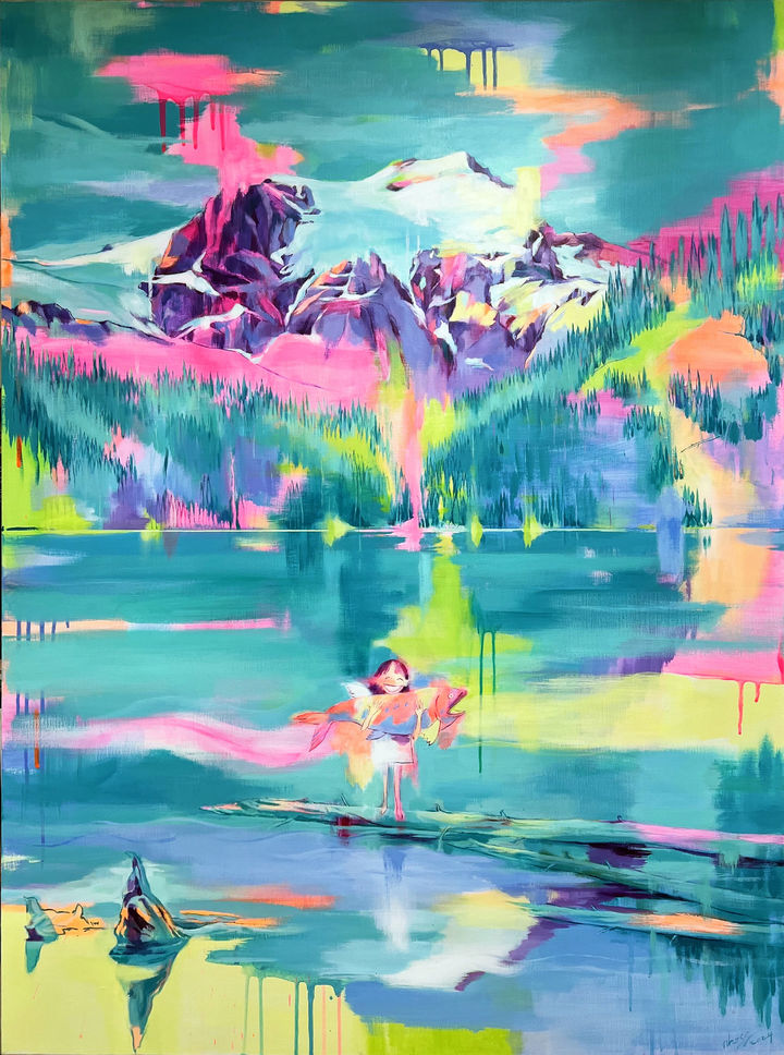 노순석, '내림 Joffre Lake', Acrylic on Canvas, 130 × 97cm, 2025 *재판매 및 DB 금지