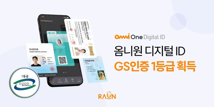 [서울=뉴시스] 라온시큐어는 자사 신원·자격 인증 통합 플랫폼 '옴니원 디지털 ID'가 한국정보통신기술협회(TTA)로부터 GS인증 1등급을 받았다고 7일 밝혔다. 2026.07.07. (사진=라온시큐어 제공) *재판매 및 DB 금지