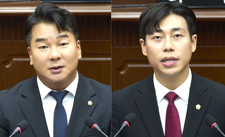 [대전=뉴시스] 제10대 대전 서구의회 전반기 의장과 부의장에 선출된 강정수(더불어민주당·다선거구), 설재영(국민의힘·라선거구) 의원. *재판매 및 DB 금지