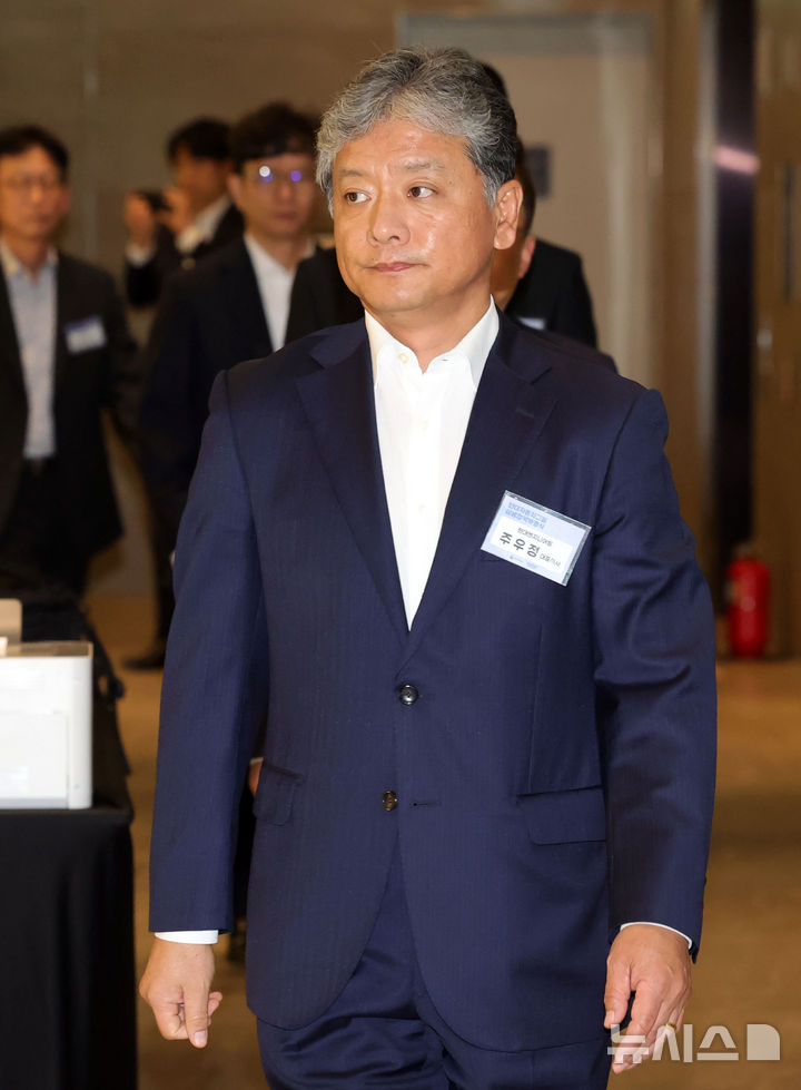 현대자동차그룹 상생협약 체결식 참석하는 주우정 현대엔지니어링 사장
