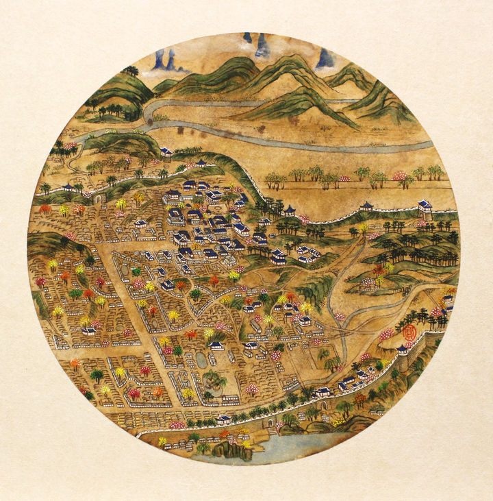우보경, 풍경, 2023-2026, Asian watercolor and dye ink on coffee filter, mounted on rice paper and wood, 25.4 cm *재판매 및 DB 금지