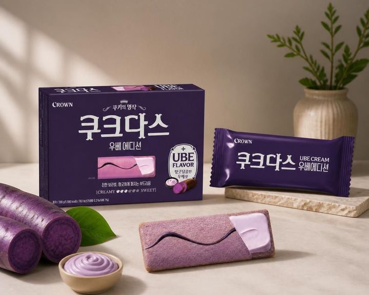 크라운제과 '쿠크다스 우베에디션'. (사진=크라운제과 제공) *재판매 및 DB 금지