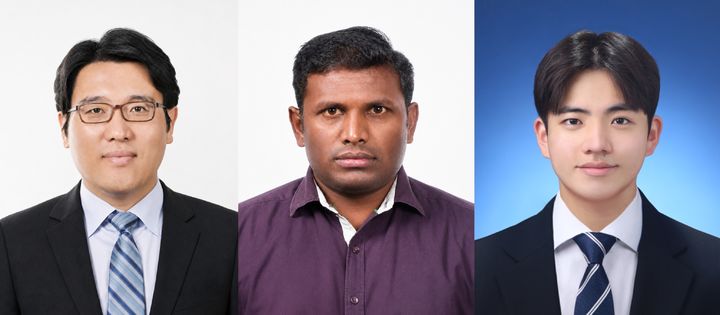 [울산=뉴시스] 사진 왼쪽부터 김태성 교수,칼리안난 티야가라잔 박사, 지성준 연구원 (사진=UNIST 제공) photo@newsis.com *재판매 및 DB 금지