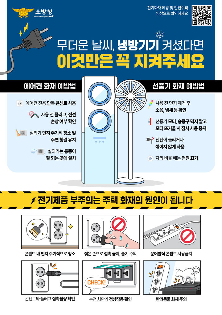 [창녕=뉴시스] 에어컨 실외기 화재 예방 당부 안내문. (사진= 창녕소방서 제공) 2026.07.08. photo@newsis.com *재판매 및 DB 금지