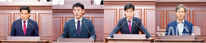 경주시의회 이경희(왼쪽부터) 행정복지위원장, 박광호 문화도시위원장, 주동열 경제산업위원장, 박종우 운영위원장.