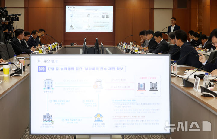 주가조작 근절 합동대응단 운영성과 발표하는 황선오 합동대응단장