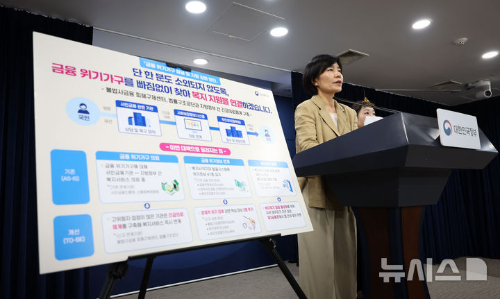 [서울=뉴시스] 김선웅 기자 = 현수엽 보건복지부 1차관이 지난 9일 서울 종로구 정부서울청사에서 금융 위기가구 발굴 및 지원 강화방안을 설명하고 있다. 2026.07.09. mangusta@newsis.com