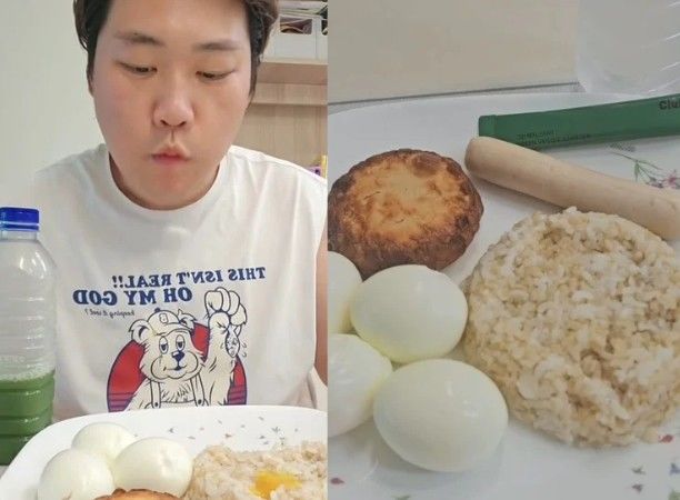 [서울=뉴시스] 개그우먼 홍현희의 시매부인 유튜브 천뚱이 최근 자신의 아침 식단을 공유했다. (사진=천뚱 인스타그램 캡처)
