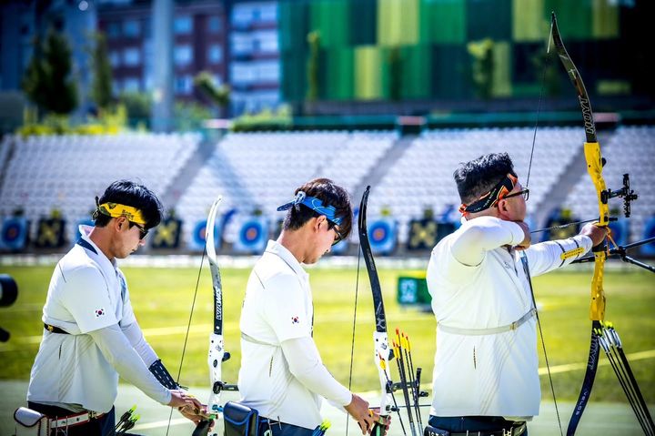 [서울=뉴시스] 한국 양궁 리커브 남자 대표팀. (사진=세계양궁연맹) 2026.07.10. photo@newsis.com *재판매 및 DB 금지