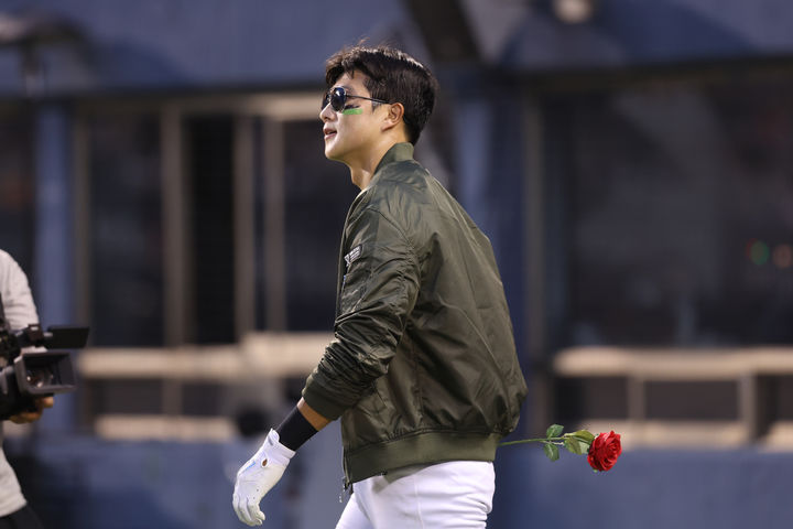[서울=뉴시스] 프로야구 KIA 타이거즈의 박종혁이 10일 서울 잠실구장에서 열린 2026 KBO 퓨처스 올스타전 7회 타석에 들어서고 있다. (사진=KIA 타이거즈 제공) 2026.07.10. *재판매 및 DB 금지