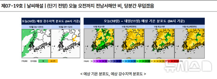 [전남광주=뉴시스] 전남광주통합특별시 기상도. (사진=기상청 홈페이지 갈무리). photo@newsis.com *재판매 및 DB 금지