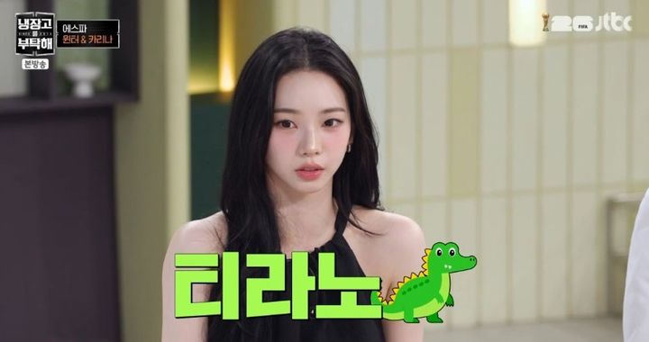 [서울=뉴시스] 카리나. (사진 = JTBC '냉장고를 부탁해' 캡처) 2026.07.13. photo@newsis.com *재판매 및 DB 금지