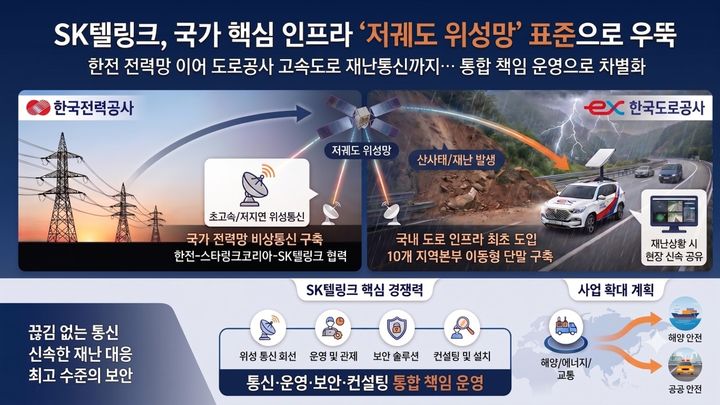 [서울=뉴시스] SK텔렝크는 한국전력공사에 이어 한국도로공사에도 저궤도 위성통신을 공급한다고 13일 밝혔다. (사진=SK텔링크 제공) 2026.07.13. photo@newsis.com *재판매 및 DB 금지