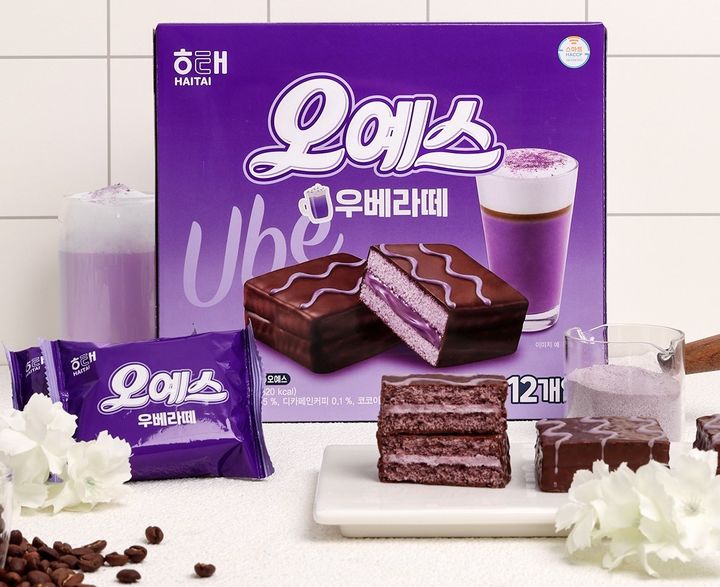 [서울=뉴시스] 해태제과, '오예스 우베라떼' 출시 (사진=해태제과 제공) *재판매 및 DB 금지