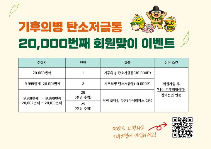 [광명=뉴시스] 광명시 '기후의병 탄소저금통 2만 번째 회원맞이 이벤트' 디지털 홍보자료. (사진=광명시 제공) 2026.07.14. photo@newsis.com *재판매 및 DB 금지